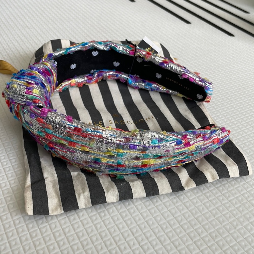 Lele Sadoughi Metallic Confetti Knotted Headband